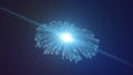 Abstract glowing blue light core emitting energy waves and electric texture in dark space Royalty Free Stock Photo