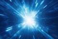 Abstract glowing blue light effect with sparkling rays Royalty Free Stock Photo