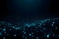Abstract Glowing Blue Network Connections and Data Grid on a Dark Background Royalty Free Stock Photo