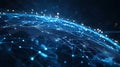 Abstract glowing blue network of connections on a dark globe representing global connectivity image photo Royalty Free Stock Photo