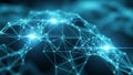 Abstract glowing blue network of interconnected lines and nodes representing data or digital connections Royalty Free Stock Photo