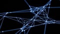 Abstract glowing blue network of interconnected nodes and lines Royalty Free Stock Photo