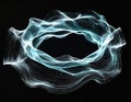 Abstract Glowing Blue Ring of Light Particles on a Black Background Royalty Free Stock Photo