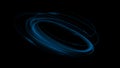 Abstract glowing blue rings circles on a black background creating a futuristic design effect look Royalty Free Stock Photo