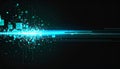 Abstract Glowing Blue Stream of Data on a Dark Background Royalty Free Stock Photo