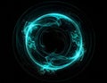 Abstract Glowing Blue Swirls of Light Particle Energy Sphere Royalty Free Stock Photo