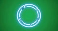 Abstract Glowing Blue-White Data Ring with Progress Segments on Vibrant Green Background Royalty Free Stock Photo