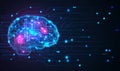 Abstract glowing brain circuit board design, representing artificial intelligence neural network technology and innovation Royalty Free Stock Photo