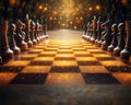 Abstract Glowing Chessboard Pathways Branching into Infinite Possibilities, A Digital Art Exploration of Strategy, Choice, and Royalty Free Stock Photo