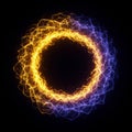 Abstract Glowing Circle of Blue and Gold Energy Royalty Free Stock Photo
