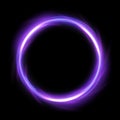Abstract Glowing Circle, Elegant Illuminated Light Ring, Vector Illustration
