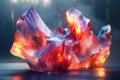 Abstract glowing crystal formation, ideal for illustrating concepts of energy and modern art.