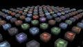 Abstract Glowing Cubes Background - Digital Art, Futuristic, Data Blocks Royalty Free Stock Photo