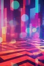 Abstract Glowing Cubes: Dynamic Neon Geometric Pattern, Portrait Images Generative AI Royalty Free Stock Photo