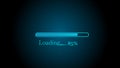 Abstract glowing cyan and green color waiting loading bar illustration on black background