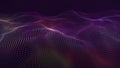 Abstract glowing 3D wave of particles. The concept of technology. Futuristic dark background. Visualization of big data. 3d