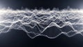 Abstract glowing digital sound wave visualized in wireframe form on a dark background Royalty Free Stock Photo