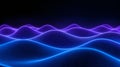 Abstract glowing digital waveform pattern representing futuristic sound visualization or complex data structure with vibrant neon Royalty Free Stock Photo