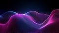 Abstract Glowing Digital Wavy Surface with Neon Pink and Blue Particles, Futuristic Data Visualization Background Royalty Free Stock Photo