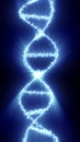 Abstract glowing DNA double helix made of blue light particles symbolizing genetics, science, and biotechnology Royalty Free Stock Photo