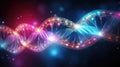 Abstract Glowing DNA Strand, abstract illustration Royalty Free Stock Photo