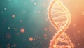 Abstract glowing DNA strand. Genetic code molecule structure with particles and bokeh light. Scientific research and Royalty Free Stock Photo