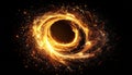 Abstract Glowing Energy Ring in Dark Space Royalty Free Stock Photo