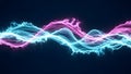 Abstract Glowing Energy Waves: Dynamic Intertwined Light Particles Flow Royalty Free Stock Photo
