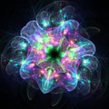 Abstract Glowing Flower Background - Fractal Art Royalty Free Stock Photo