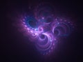 Abstract Glowing Fractal Background With Purple Swirl Ornament