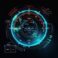 Abstract of glowing futuristic in virtual head up cyber interface concept. Background futuristic innovation of neon in