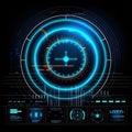 Abstract of glowing futuristic in virtual head up cyber interface concept. Background futuristic innovation of neon in