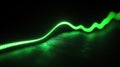 Bright Green LED Light Strip Waving in Dark, Abstract Technology Background Royalty Free Stock Photo