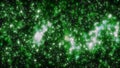 Abstract glowing green and white particles creating a dense cosmic star cluster pattern in deep space Royalty Free Stock Photo