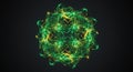 Abstract glowing green yellow plexus sphere Royalty Free Stock Photo