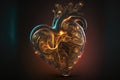 Abstract glowing heart stock photo. Generative AI