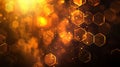 Abstract glowing hexagonal pattern on a dark background Royalty Free Stock Photo