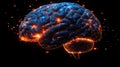 Abstract glowing human brain, neural network, plexus, intelligence, mind power concept