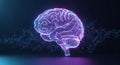 Glowing human brain abstract digital art science technology neuroscience concept Royalty Free Stock Photo
