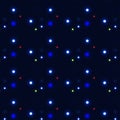 Abstract Glowing Light Dots on Dark Blue Color Background Royalty Free Stock Photo