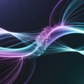 Abstract glowing light lines flow smoothly, intricately connecting vibrant digital data points within a futuristic network design Royalty Free Stock Photo