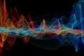 Abstract glowing lines background. Wavy form neon line structure. sound wave rhythm background. Fire wave flames digital Sound Royalty Free Stock Photo