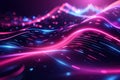 abstract glowing lines with bokeh effect, futuristic technology background Royalty Free Stock Photo