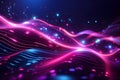abstract glowing lines with bokeh effect, futuristic technology background Royalty Free Stock Photo