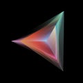 Abstract Glowing Multicolor Tetrahedron Isolated On Black
