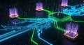 Futuristic Circuit Board Digital Technology, AI, Data Processing, Microchip Network Royalty Free Stock Photo