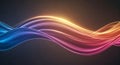 Abstract glowing neon light waves flowing and swirling in a gradient of blue to pink Royalty Free Stock Photo