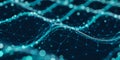 Abstract glowing network of interconnected nodes and lines in blue technology connection Royalty Free Stock Photo
