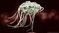 Abstract Glowing Neural Network or Bioluminescent Jellyfish Royalty Free Stock Photo