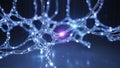 Abstract glowing neural network with interconnected nodes and synapses transmitting light signals Keywords: neural Royalty Free Stock Photo